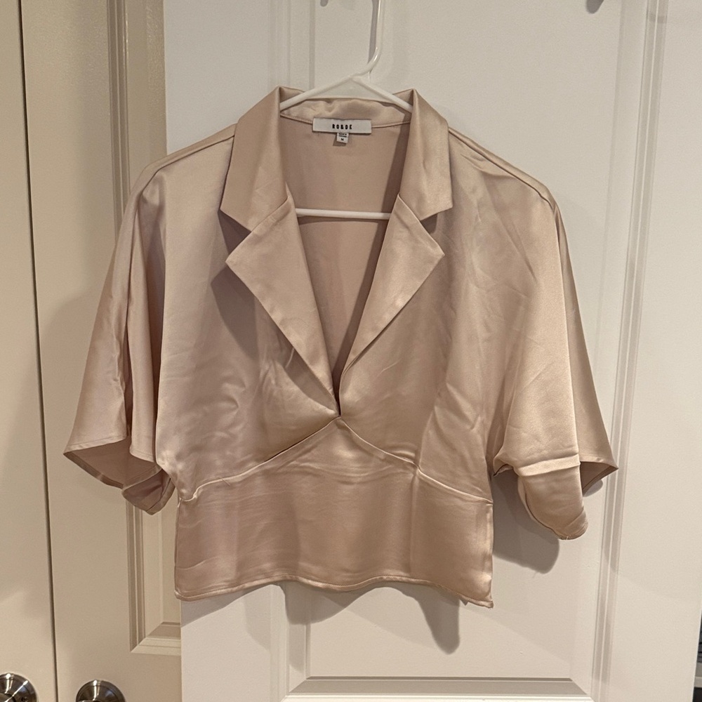 Ro & De Cream Satin Blouse